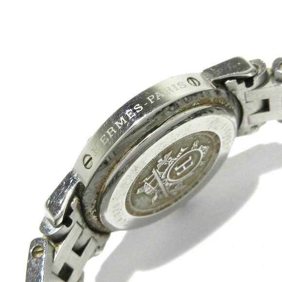 Auth HERMES Clipper CL4.220 1****** Silver Gold Women's Wrist Watch - Picture 8 of 12